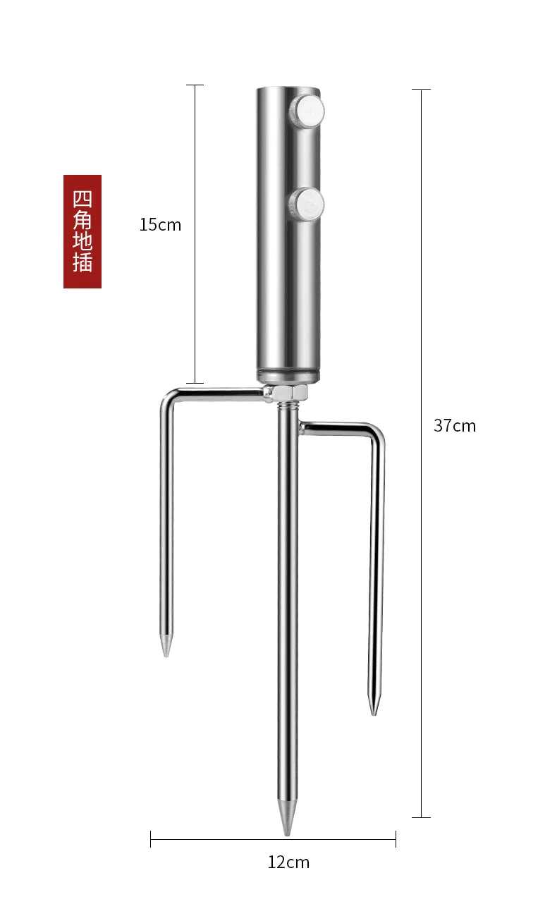 Ô Câu Cá Inox Chịu Lực, Chân Đế 4 Chân Chống Gió
