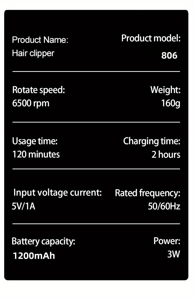 Bộ Tông Đơ Cắt Tóc Nam Chuyên Nghiệp LCD Sạc USB