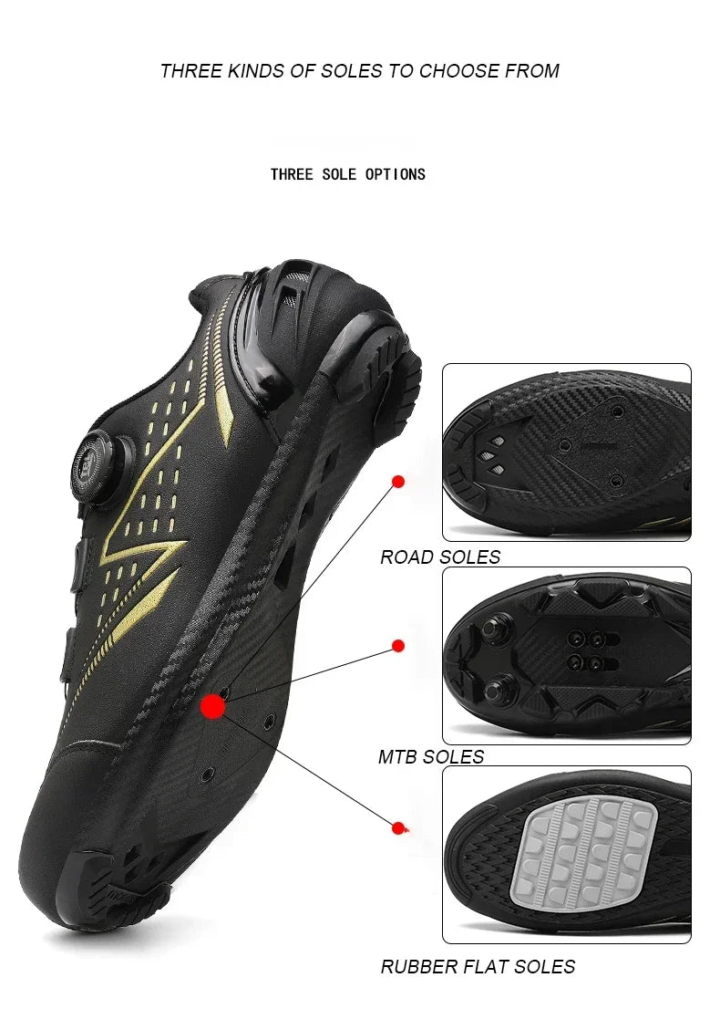 Men's and Women's MTB Racing Cycling Shoes Auto-Lock 2024 White