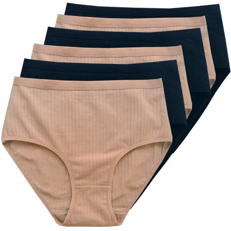 Quần Lót Nữ Cotton Cạp Cao Thoáng Mát Size Lớn 6 Cái