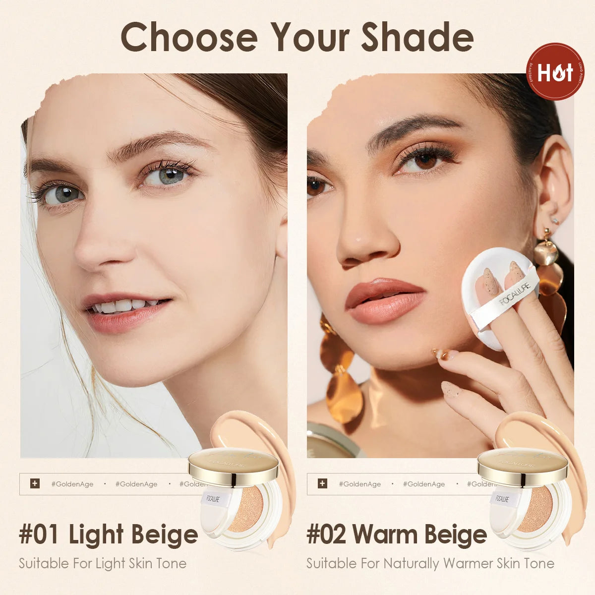 Đệm Nền FOCALLURE Mịn Lì Chống Thấm, Che Phủ Tối Ưu - Daisan Mart