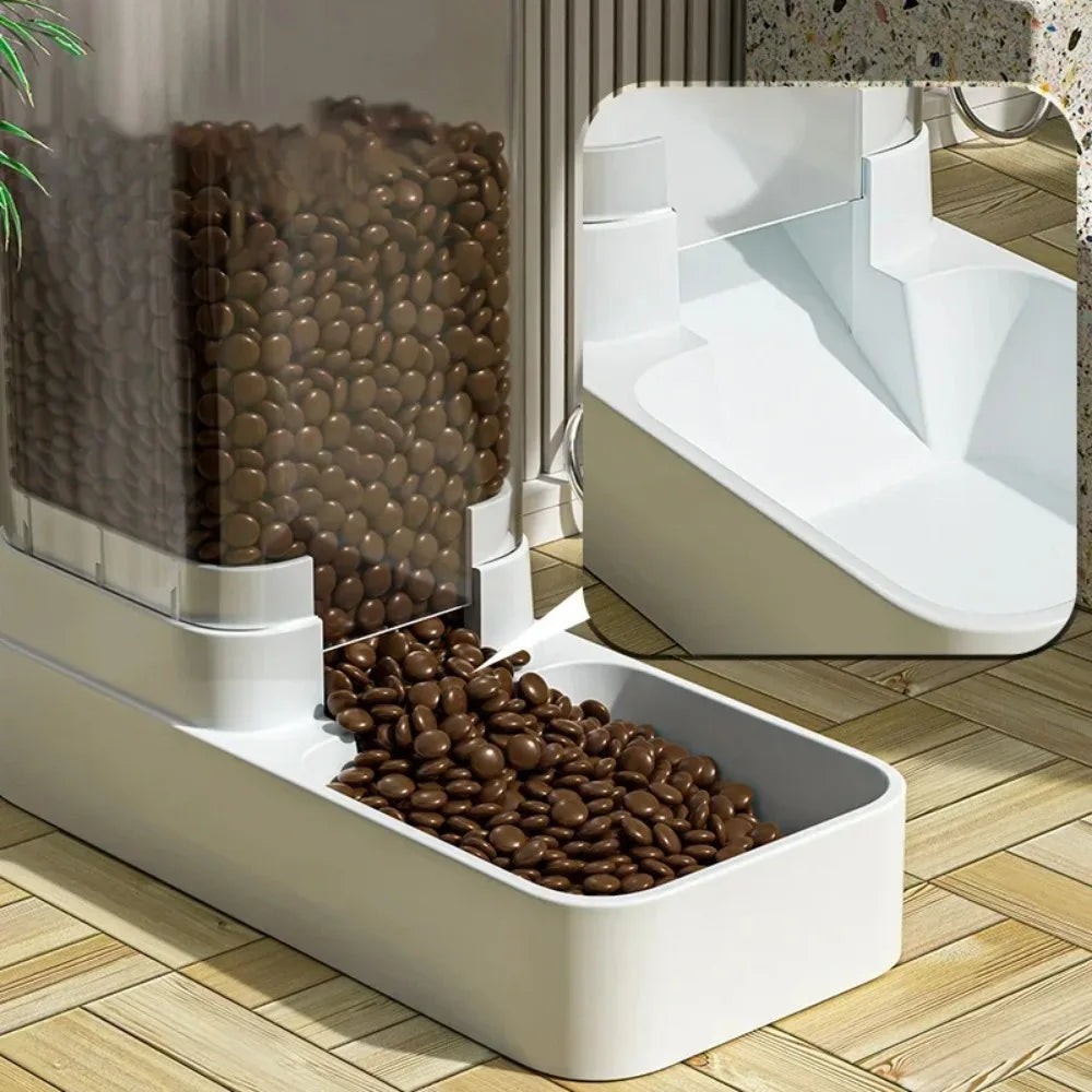 Pet automatic feeder cat water dispenser dog bowl medium-sized dog feeding water feeding basin combination food storage bucket - Daisan Mart