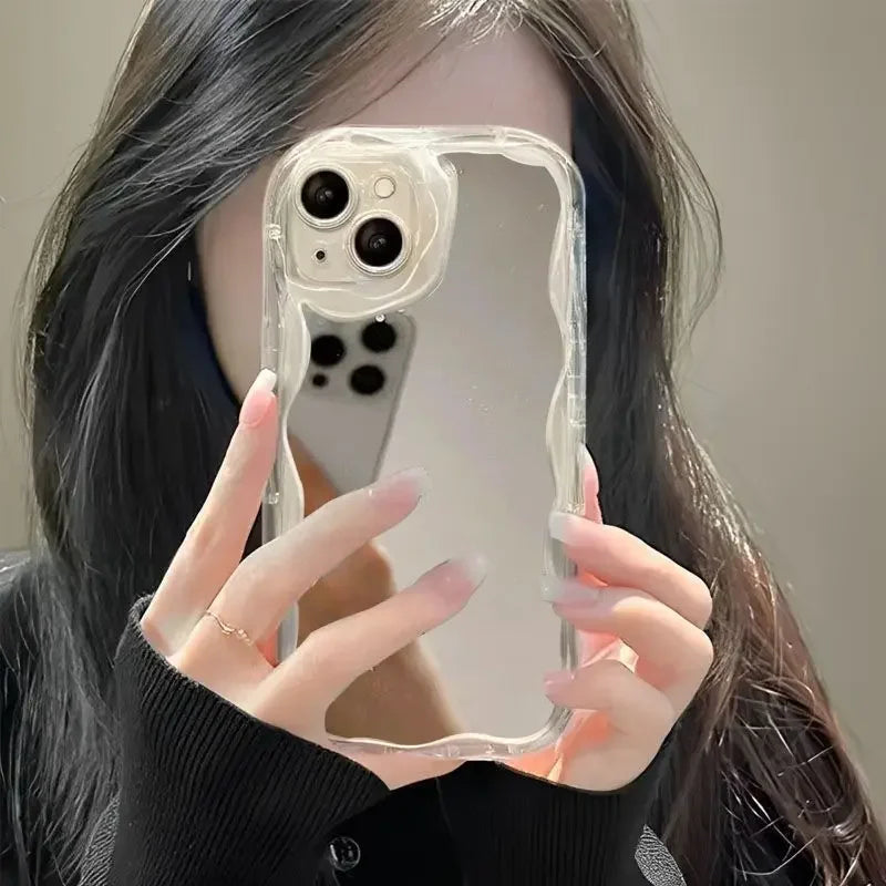 Cute Cat Makeup Mirror Case For iPhone