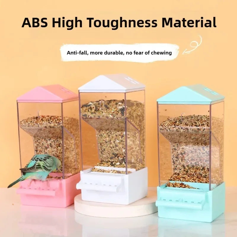 Pet Parrot Feeder Large Capacity Bird Automatic Feeder Bird Cage Food Box Husk Separation Anti-splash Integrated Splash Feeder - Daisan Mart