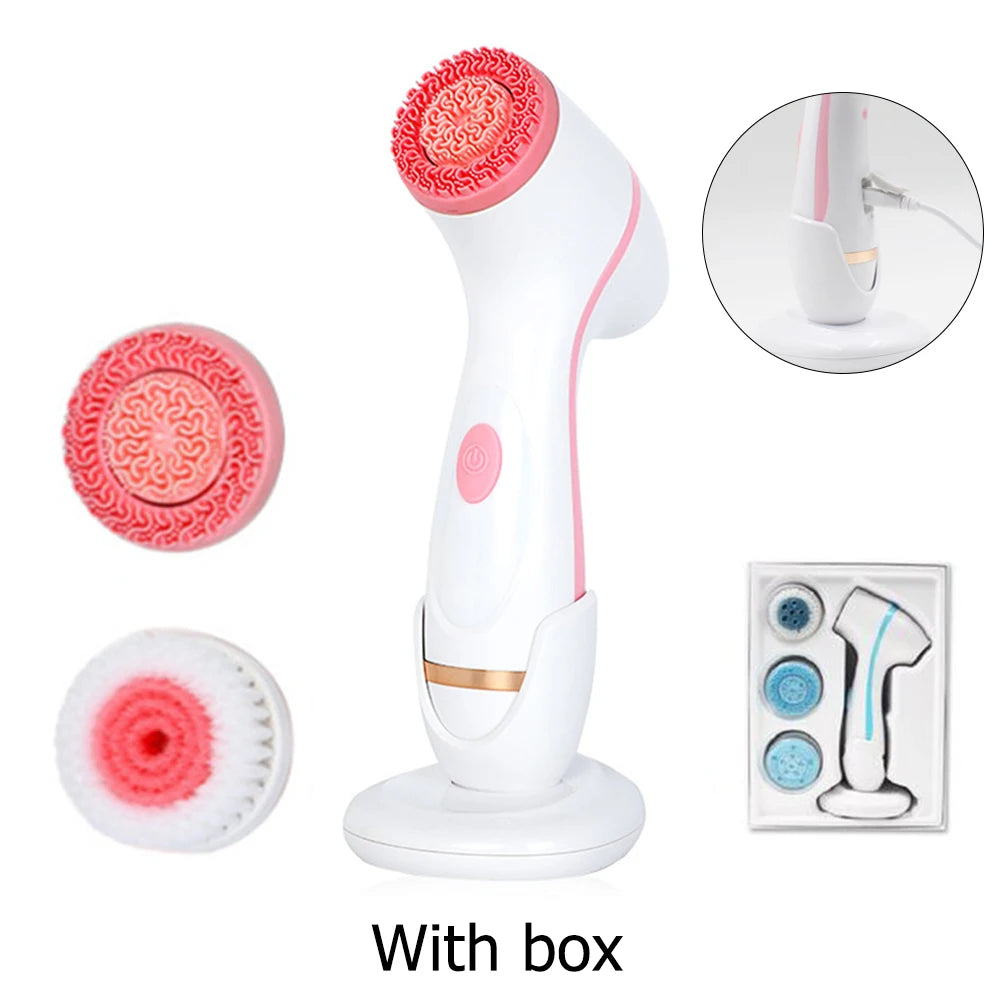 3-Head Ultrasonic Facial Cleanser for Deep Cleansing