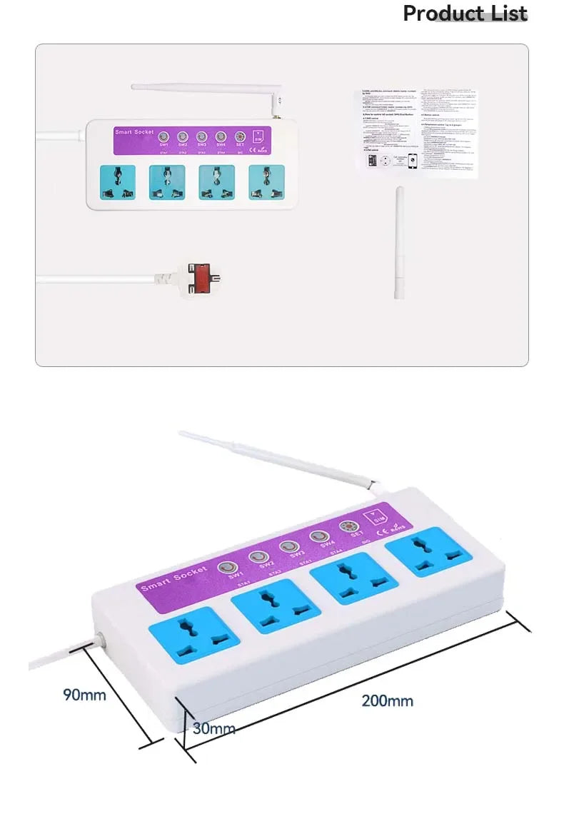 4G Smart Socket, Power Outage Alarm &amp; Remote Control