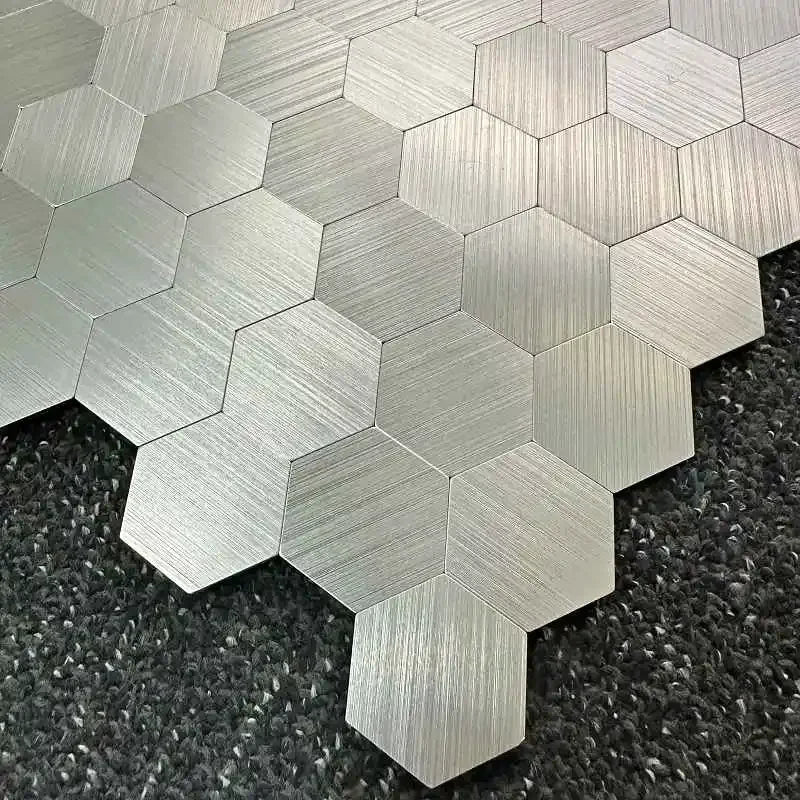 4pcs/lot Mosaic Wall Tile Peel And Stick Self Adhesive Waterproof Aluminum composite hexagon Kitchen Bath Tile Backsplash 97