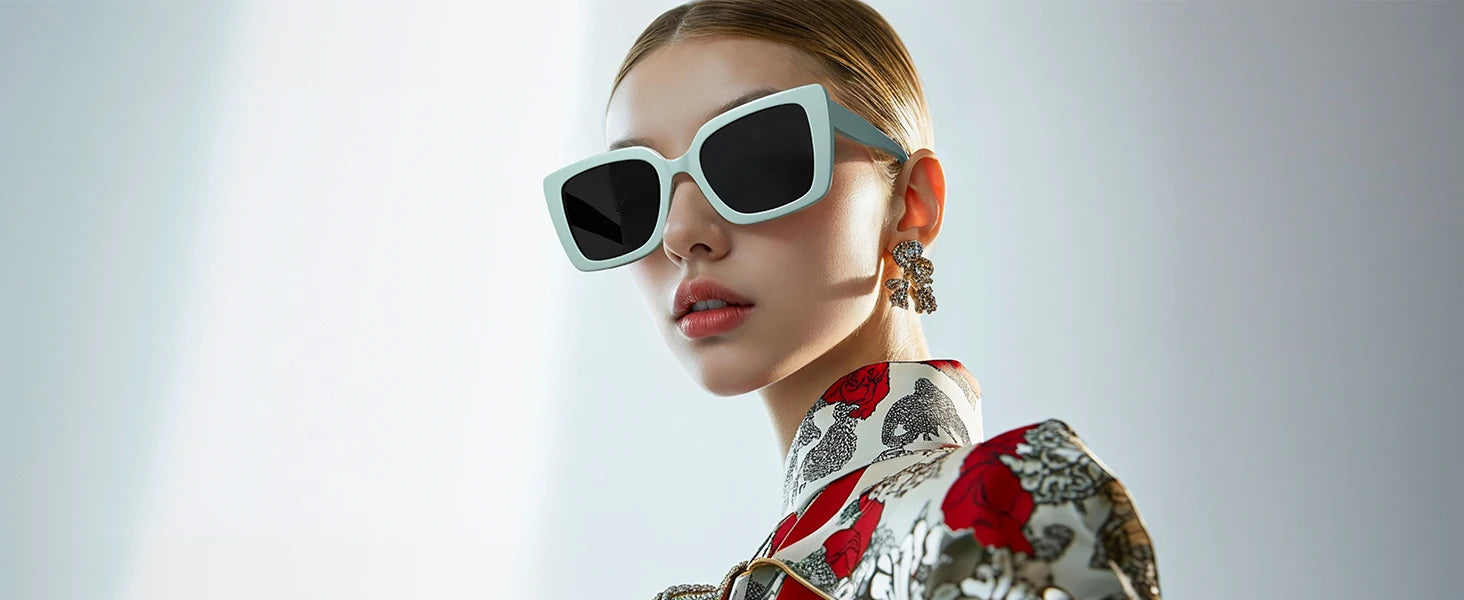 ZENOTTIC Fashion Women Butterfly Prescription Sunglasses Handmade Acetate Myopia Sun Glasses Square Polarized Optical Shade
