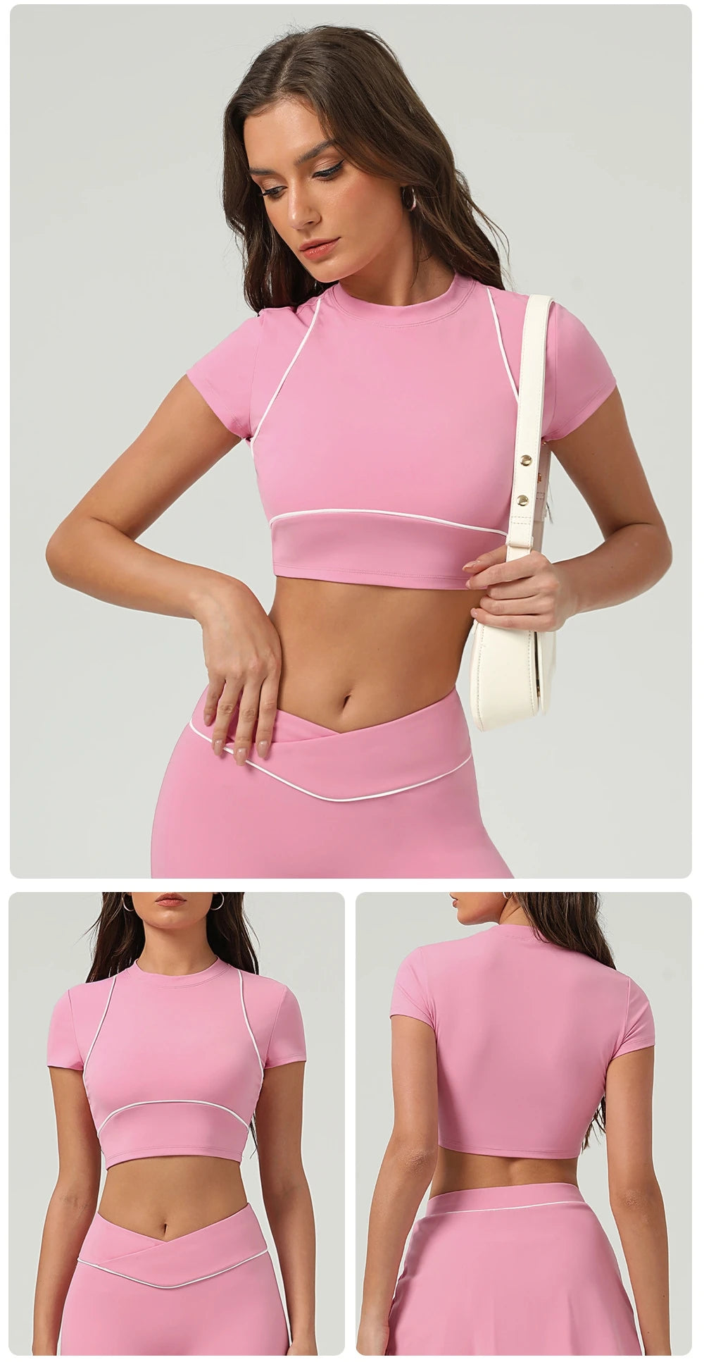 Women's Yoga Top: Women's Short Sleeve Push Up Sports Top