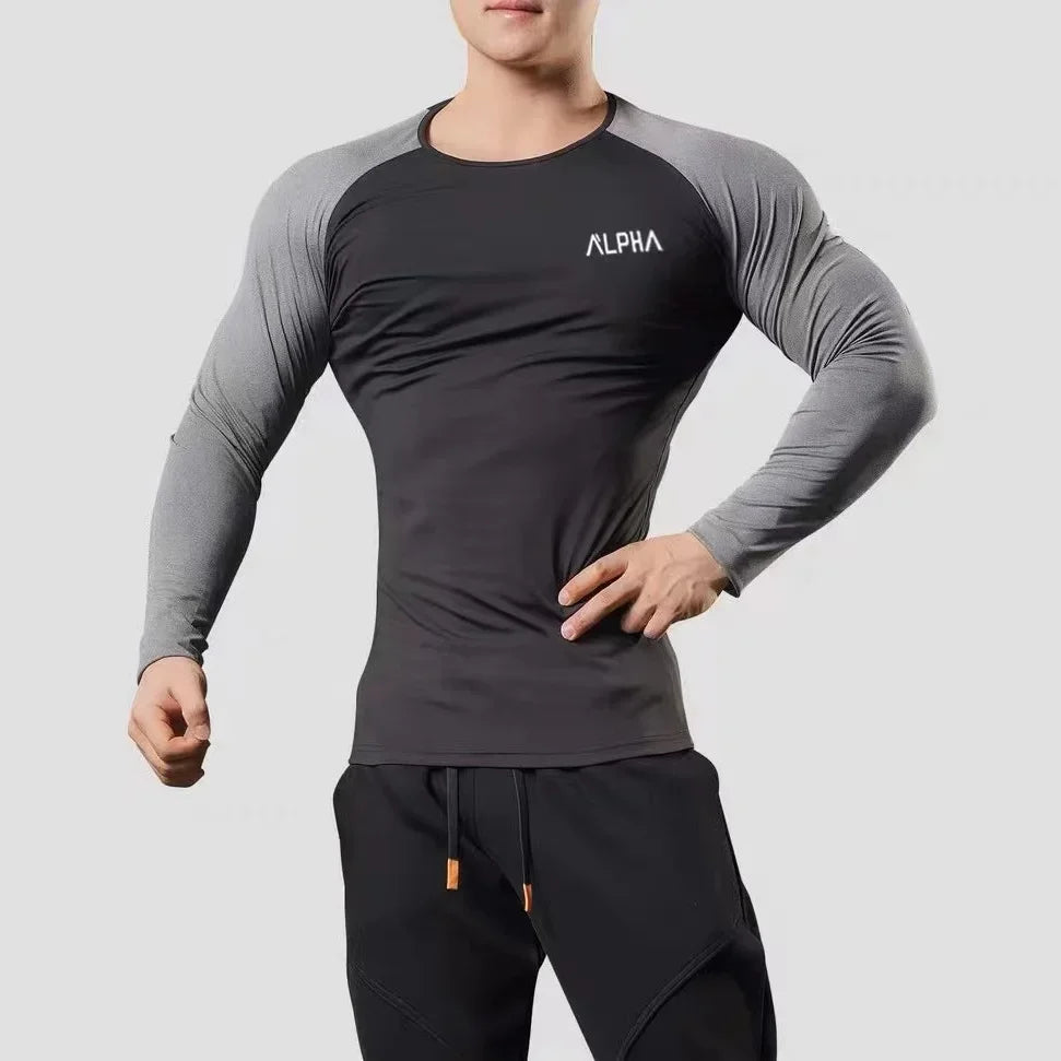 Men's Black Slim Fit Stretchy Gym T-Shirt Fashion