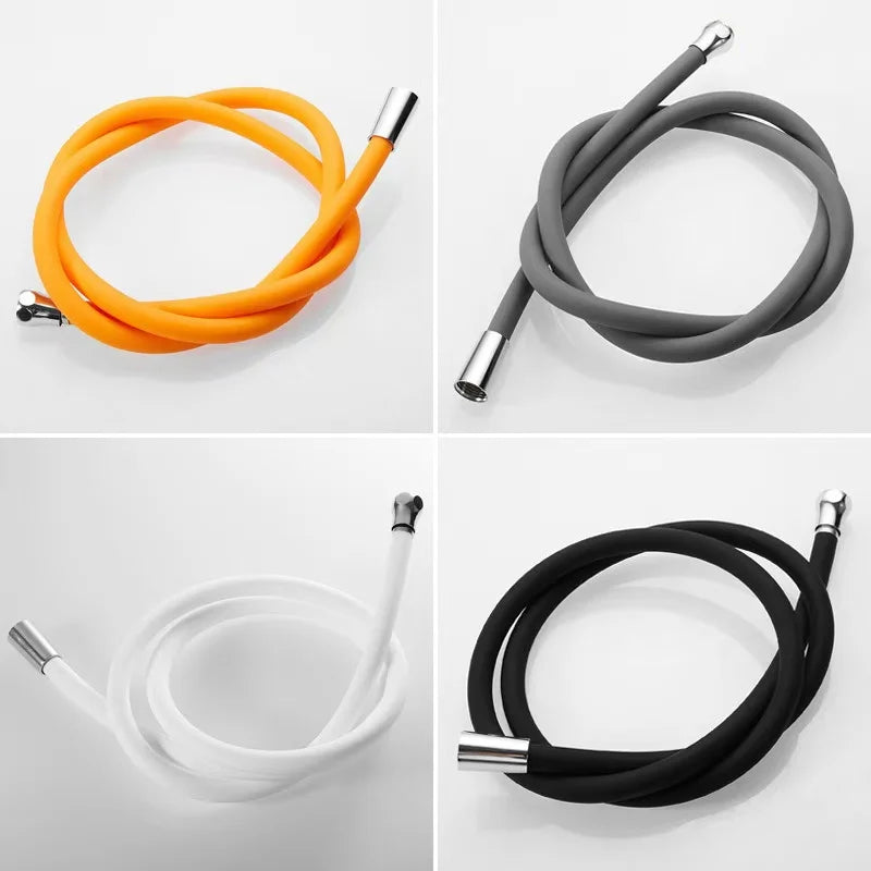 New 1.5/2M Silicone Flexible Shower Hose Anti-Winding Extension High Pressure Pipe Showerhead Tube Bathroom Faucte Accessorie - Daisan Mart