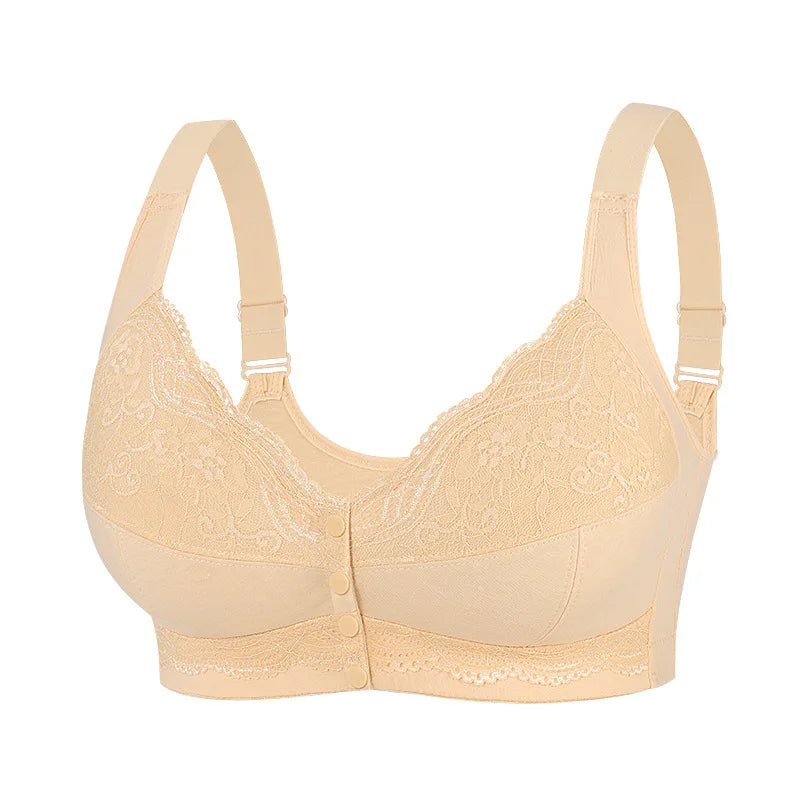 Large size AG lace bra, push-up bra, no underwire, front closure