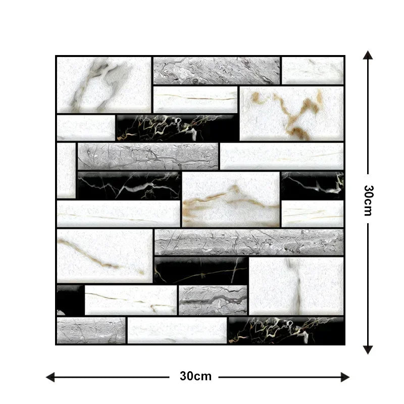 5/10PCS Stereo Wall Stickers Self-adhesive Wallpaper Brick Pattern Creative Stick Heatproof Vinyl Waterproof Kitchen Home Decor