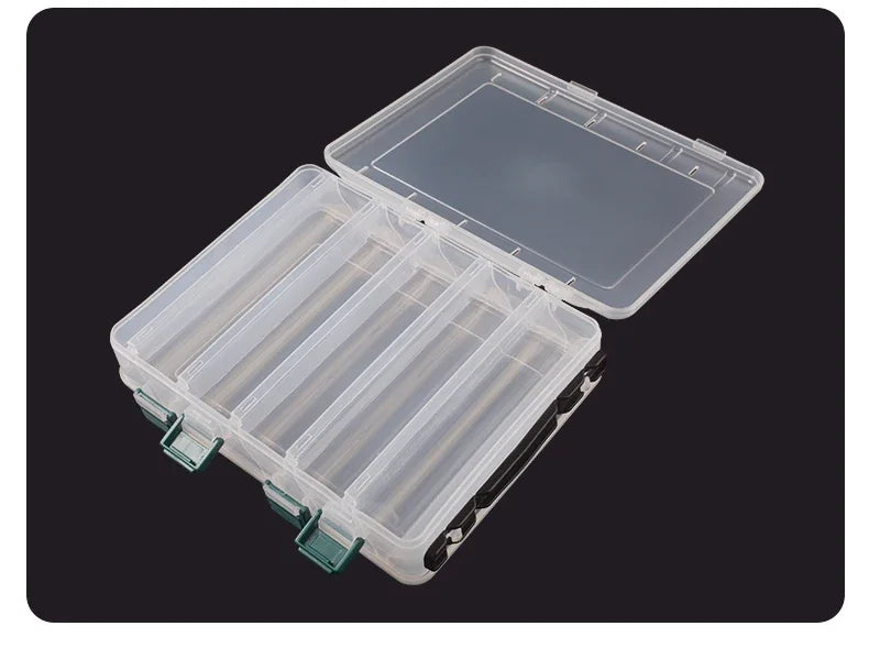Double Sided 14/10 Compartment Fishing Tackle Box For Sea Fishing Lure Bait Hook Accessories extra-large space Storage Box