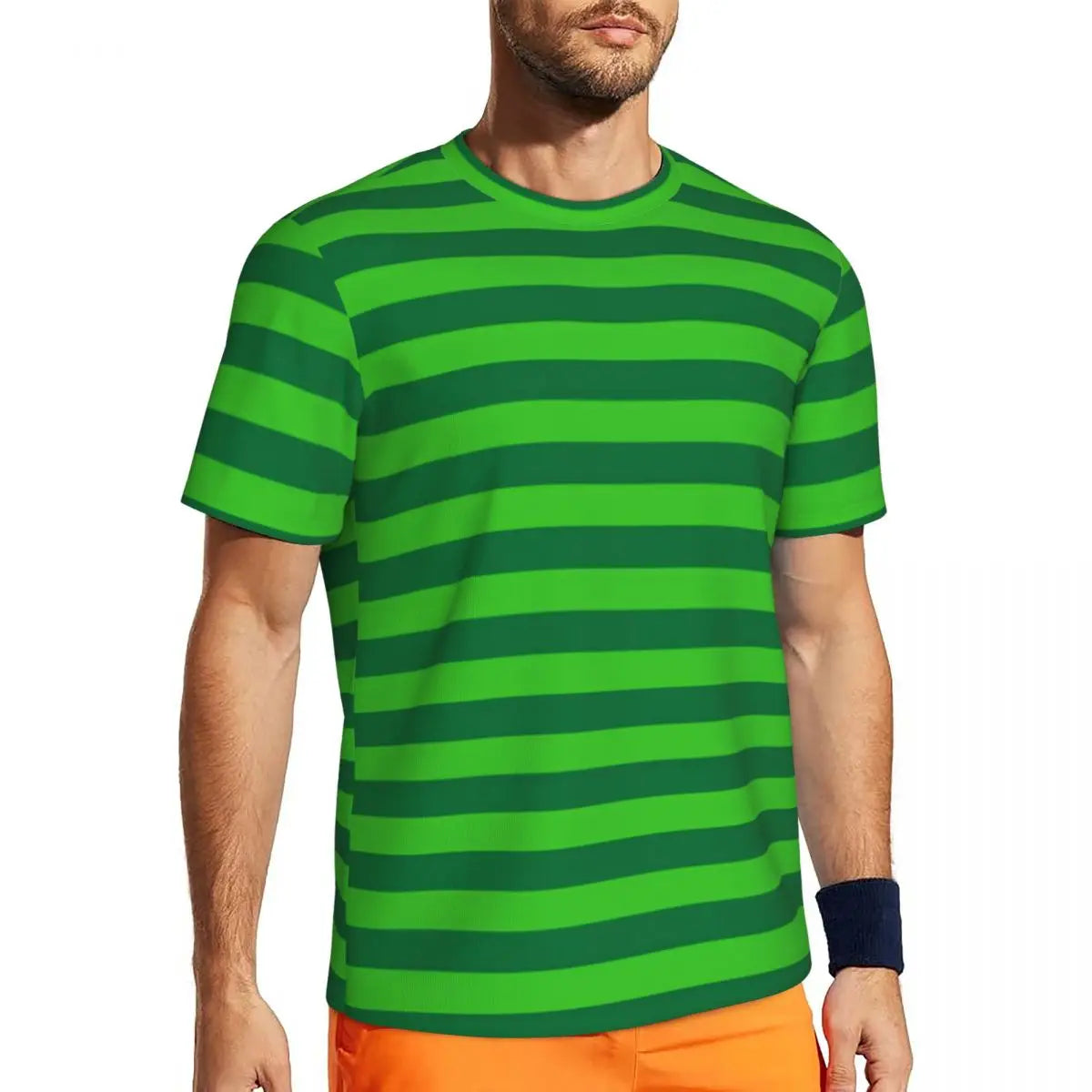 Stylish Mondrian Striped Men's Gym T-Shirt
