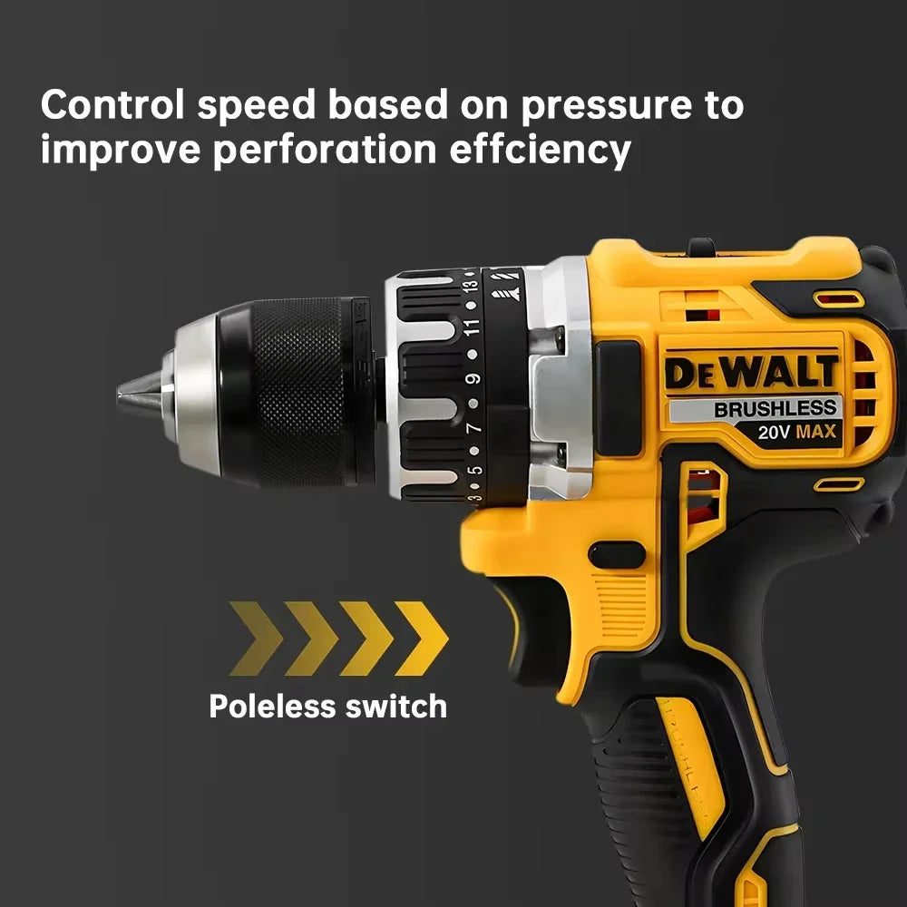 2025 Dewalt 2000RPM Cordless Electric Drill Brushless Driver Adjustable Speed ​​Impact Hand Drill Rechargeable Power Tools DCD796