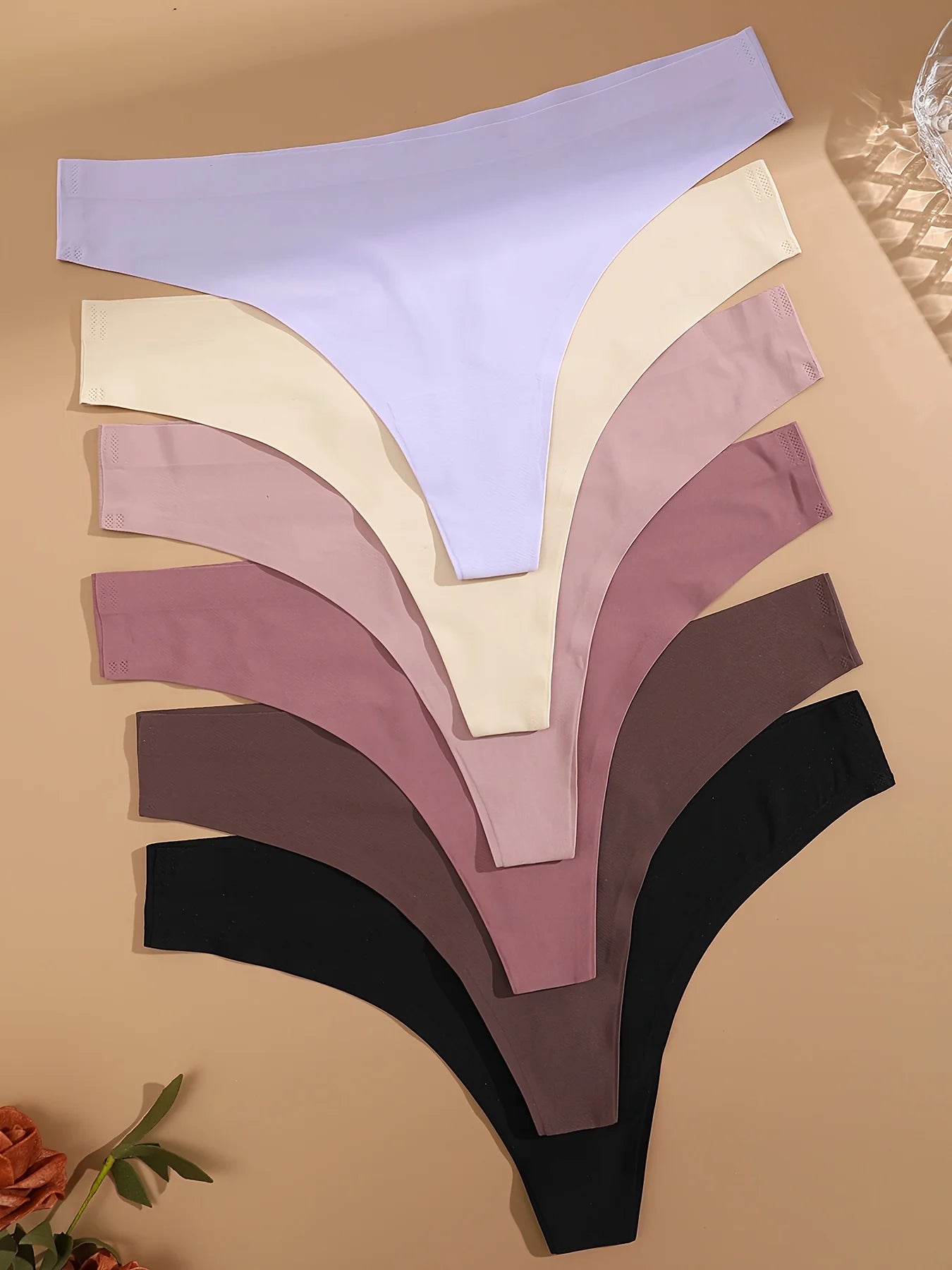 Set of 6 Sexy Low-Waist Seamless Invisible Women's Panties