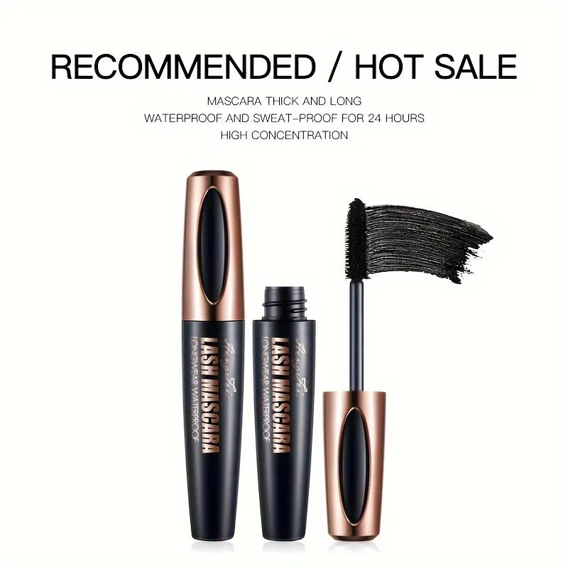 4D Black Mascara Waterproof, Long-lasting, No Clumping