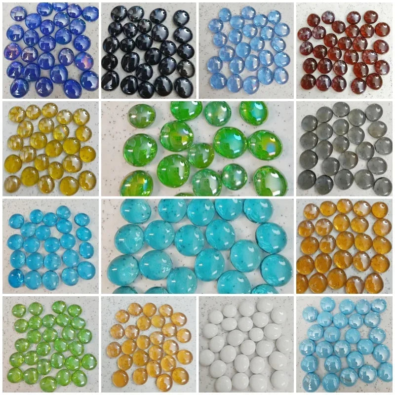 DIY Multicolored Round Glass Mosaic Beads 100g