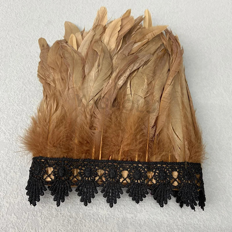 Natural Feather Sleeve Cuffs Gloves Party Cosplay Lace Wrist Cuffs Fur Sleeve Furry Accessories Carnival Stage Show Costume - Daisan Mart
