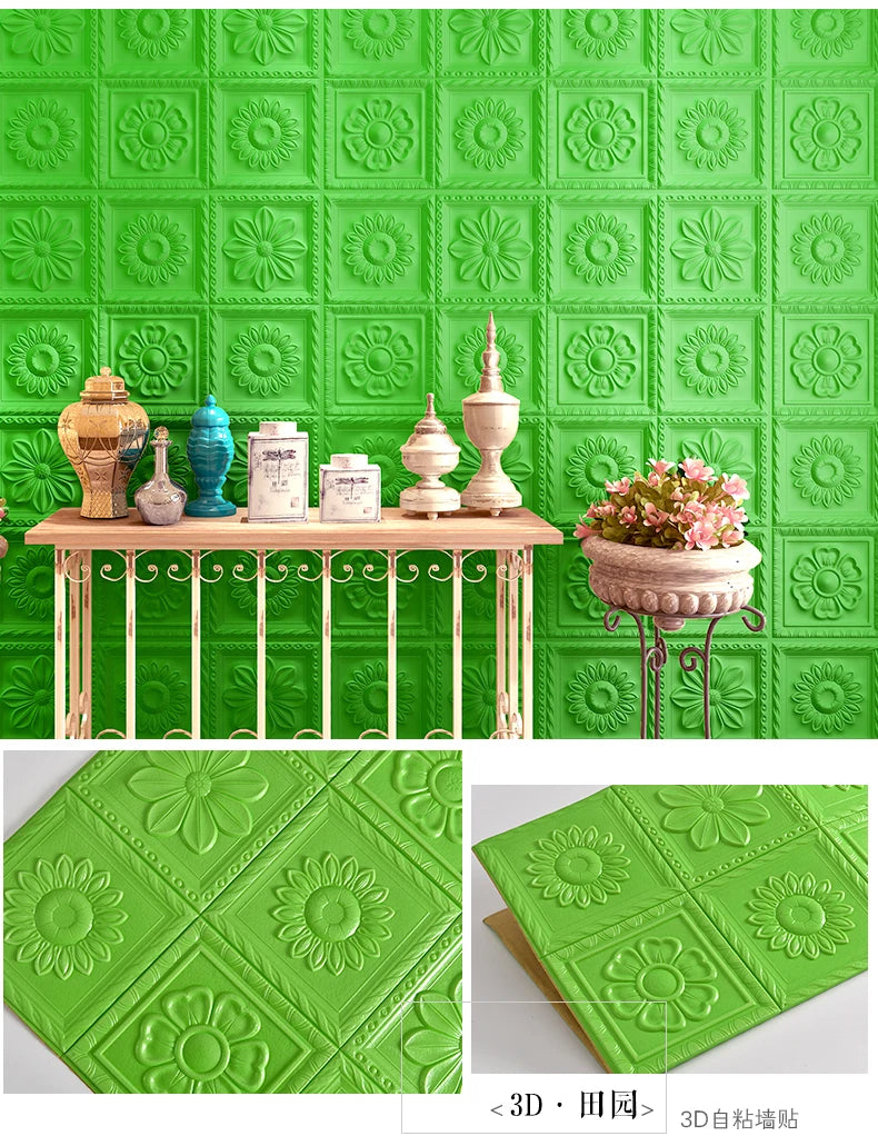 Nordic wallpaper self-adhesive 3D wall sticker bedroom living room wallpaper background wall decoration sticker