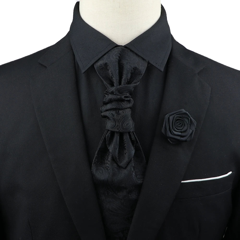 Premium luxury Paisley men's tie &amp; brooch