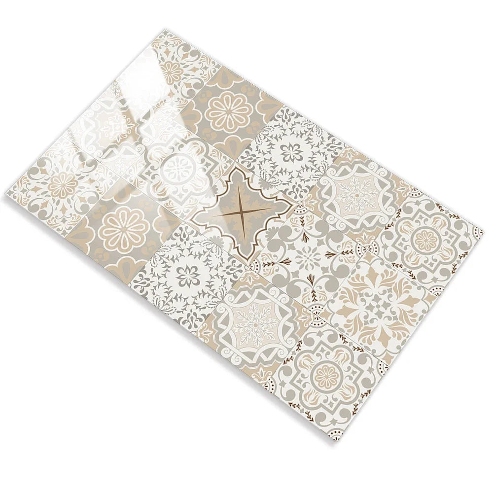 10pcs/set Portuguese Style Tiles Sticker Kitchen Backsplash Oil-proof Cupboard Washbasin Peel &amp; Stick Waterproof Art Wall Decals