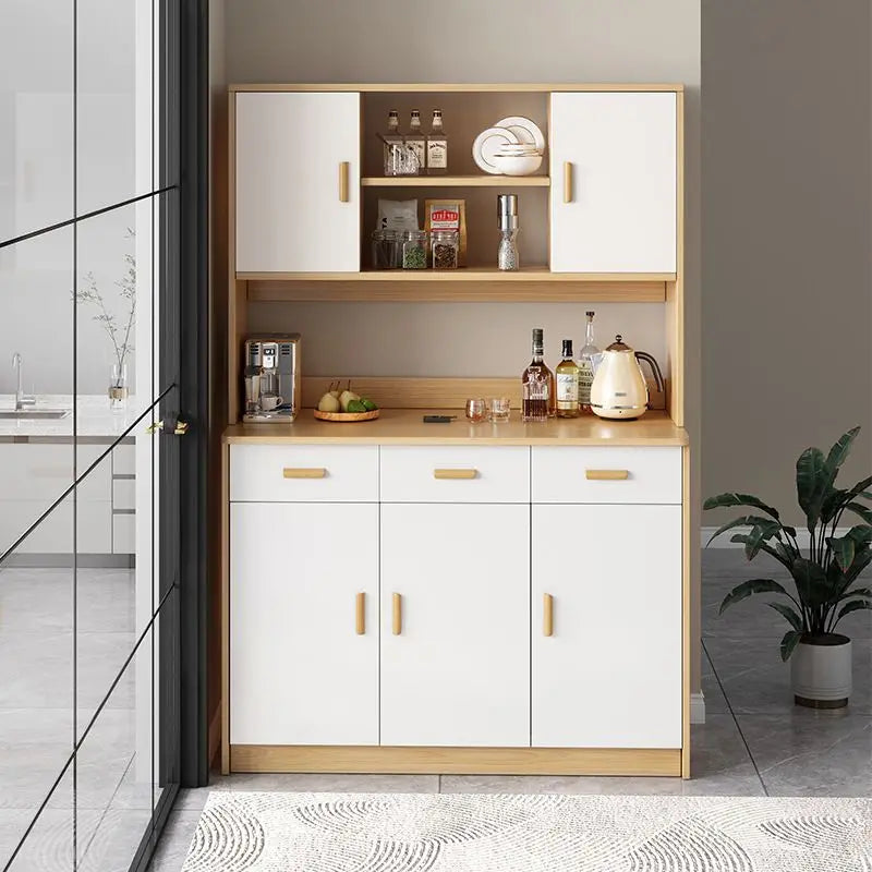 Multi-Tier Wall Mounted Integrated Kitchen Cabinet with Tea Storage