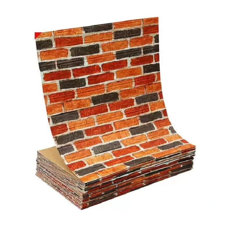 Giấy dán tường 3D chống nước giả gạch tự dán 70x100