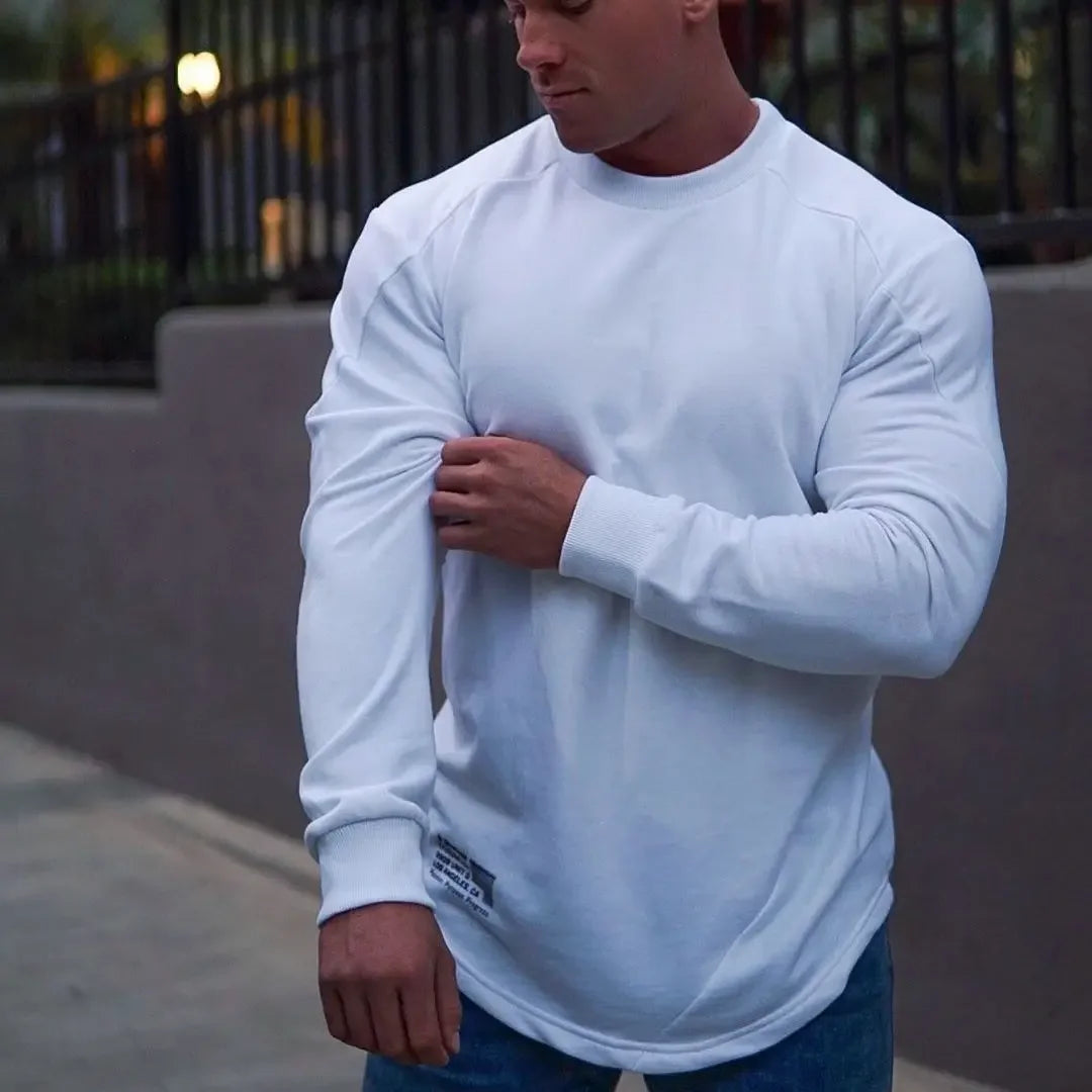 Men's Slim Fit Long Sleeve Gym T-Shirt Fashion 2025