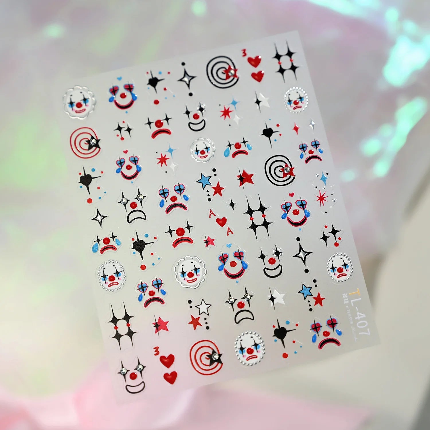 Thỏ Thiên Thần Bóng Tối: Nhãn Dán Móng Punk Halloween