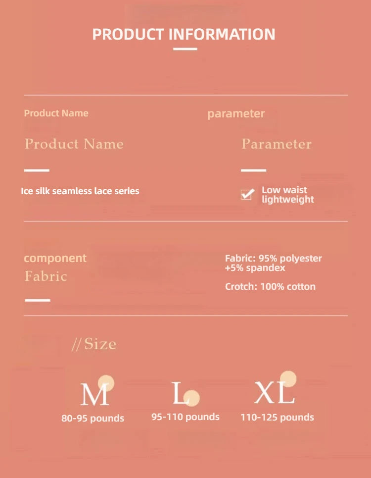 3 Pieces Women's Underwear, Thin, Cool, Sexy, Summer, Cold Silk