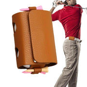 PU Leather Golf Fanny Pack - Holds 2 Balls &amp; 4 Tees