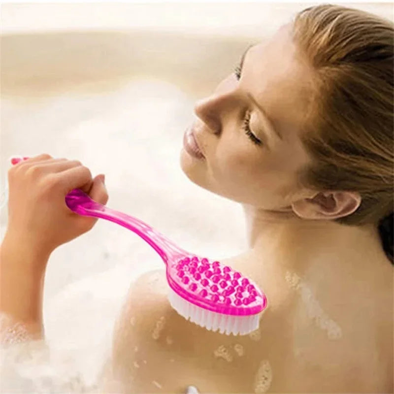 Plastic Back Bath Brush with Handle Exfoliating