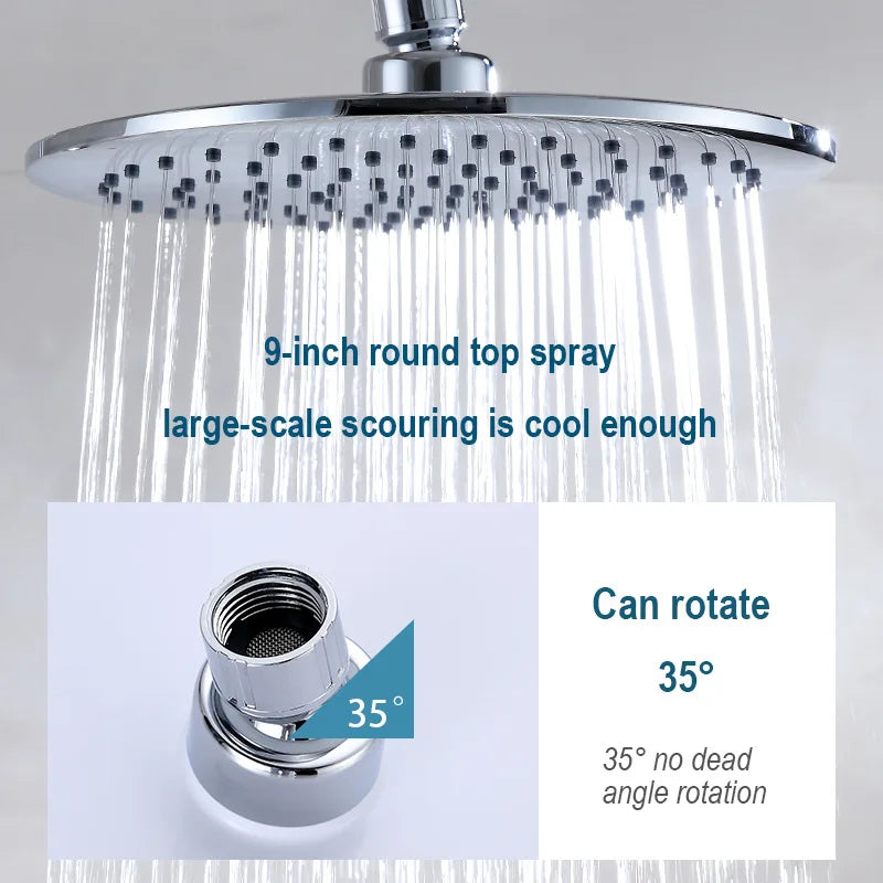 9-inch electroplated surface round concealed thin large top spray, shower head, bathroom accessories