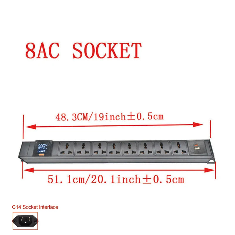 Ổ Cắm PDU Đa Năng 10A Có Đo Điện Áp & USB TPC