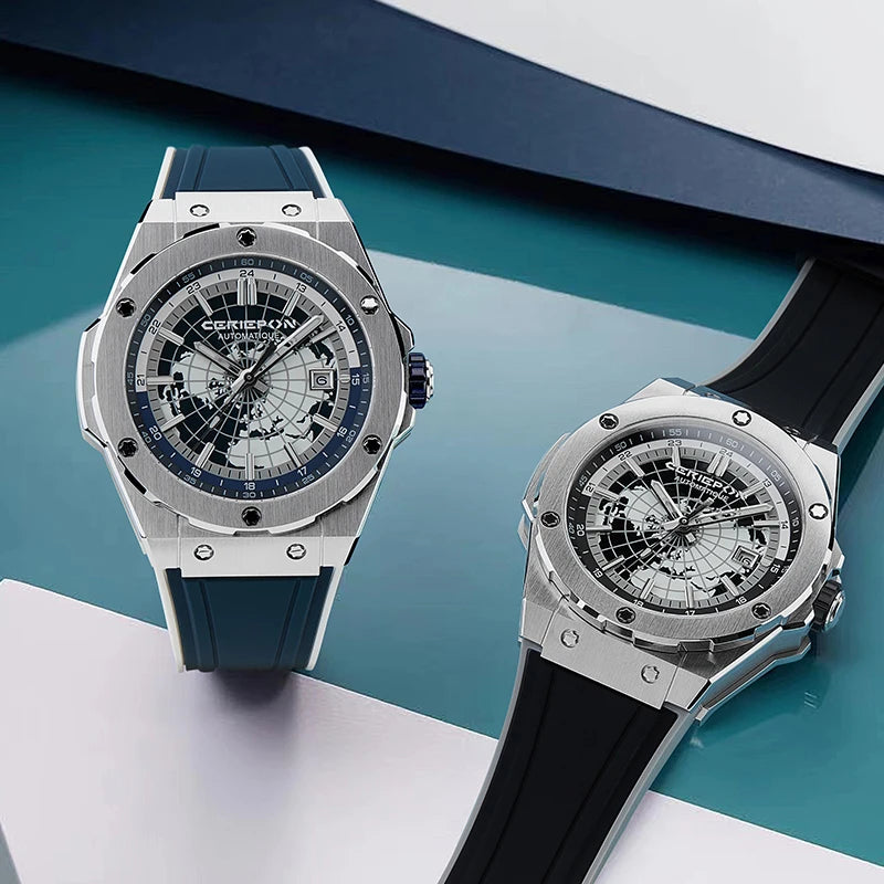 Đồng Hồ Nam Cơ Chống Nước Thể Thao Dây Silicone