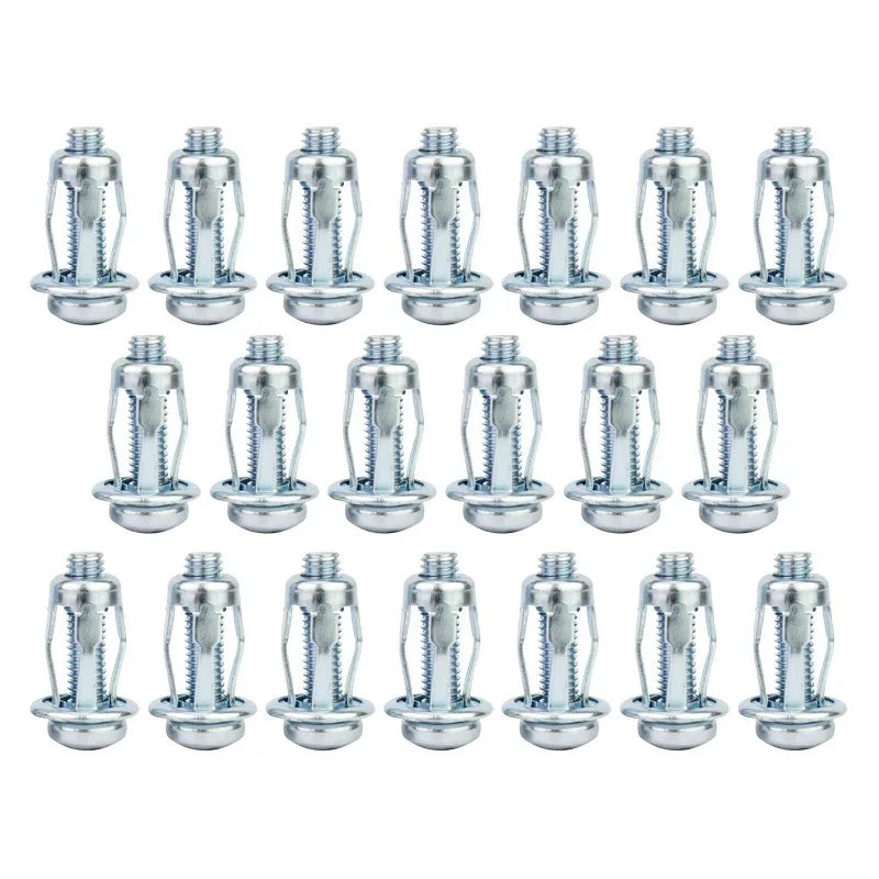 20pcs Jack Nuts Screw Petal Screw Anchors Petal Expansion Plugs for Curtain Expansion Clamp Petal Rivet Lock Jack Nut Bolt