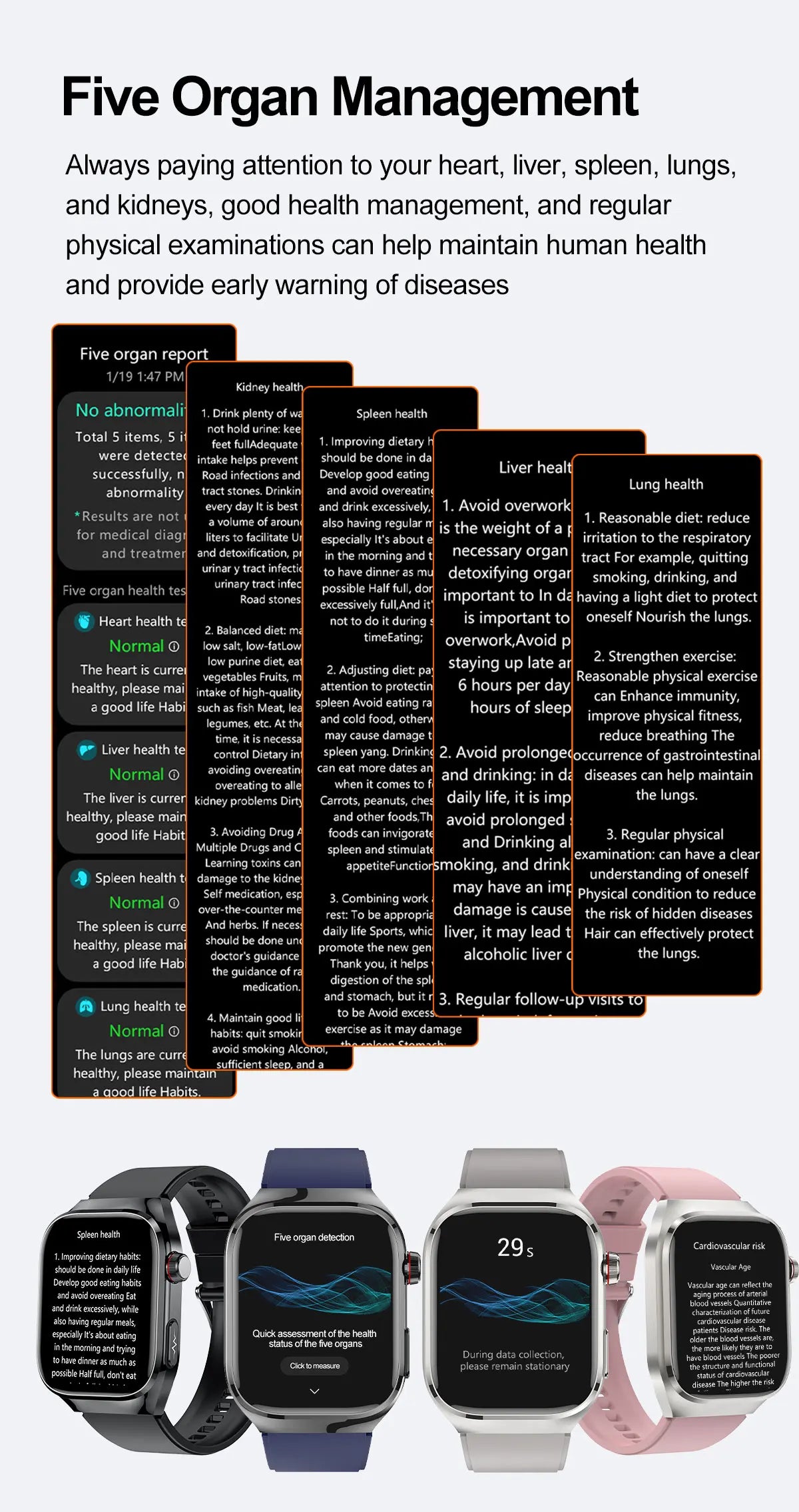 Đồng hồ kiểm tra sức khỏe 5 cơ quan thông minh 2025