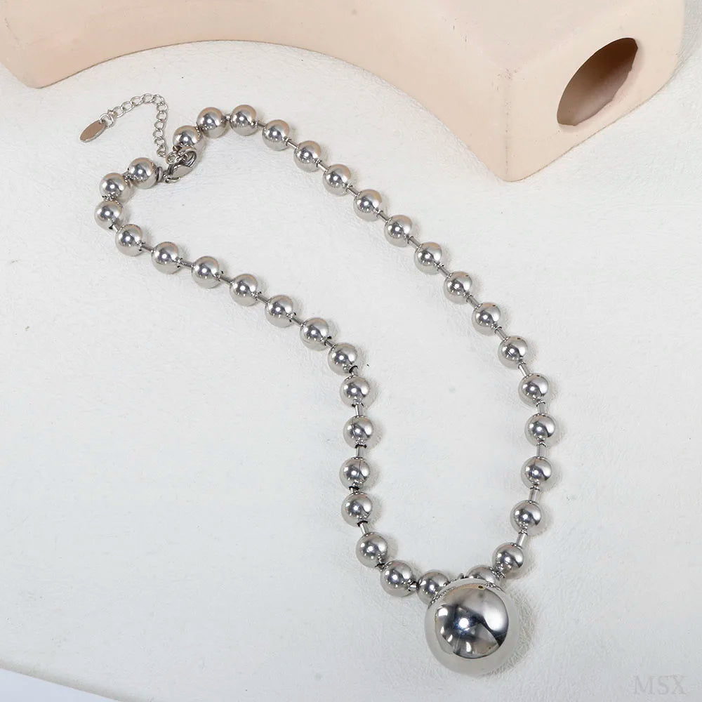 Punk Style Hollow Metal Bracelet Necklace Set