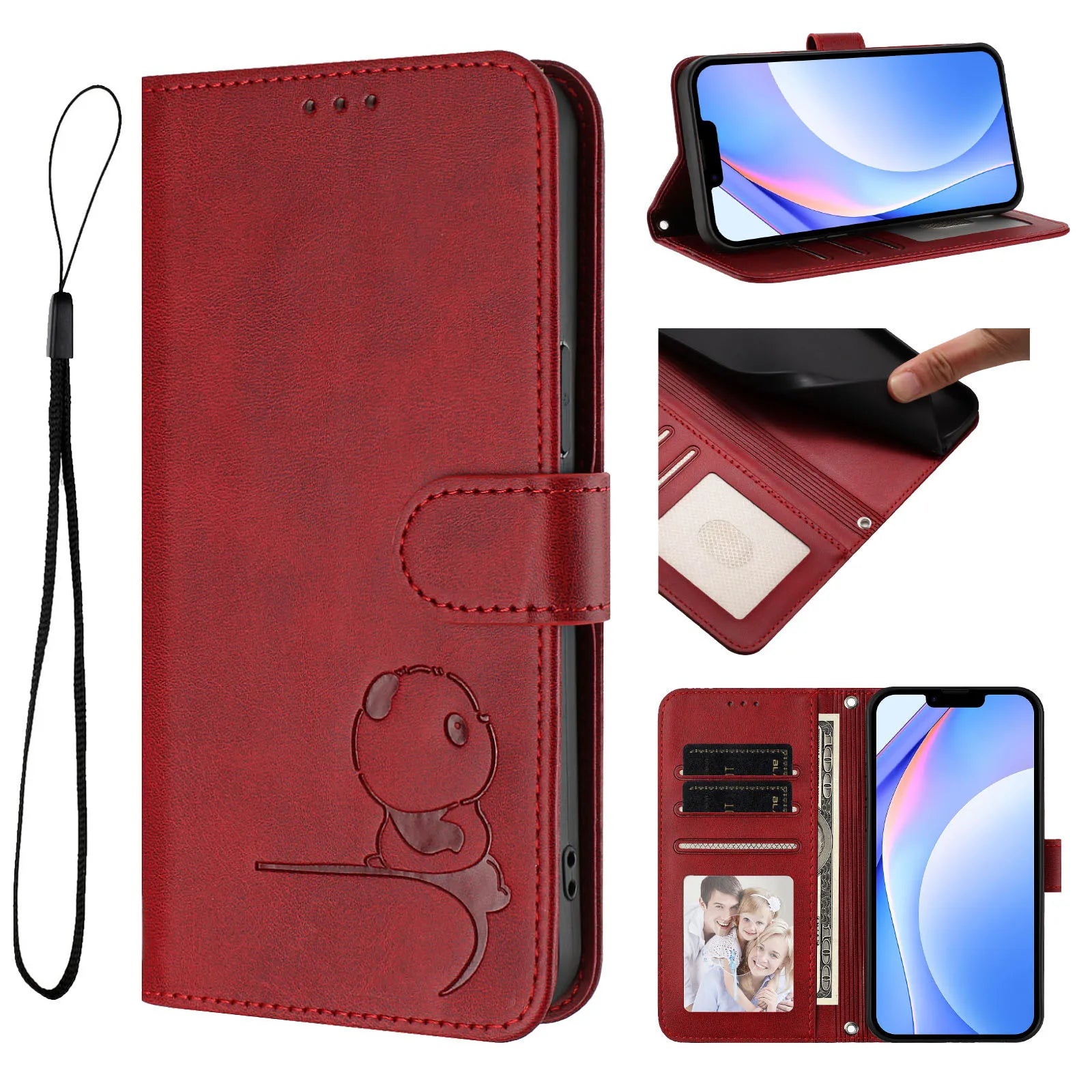 3D Bear Leather Wallet For iPhone - Multi-Functional Case
