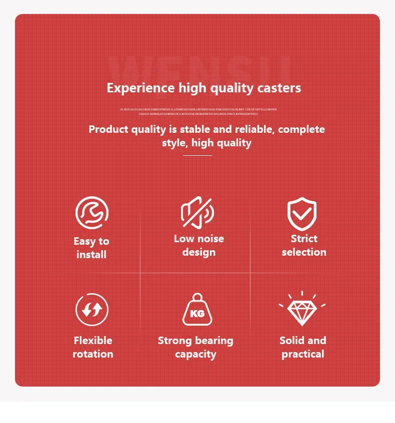 2.5 Inch Multi-Purpose PU Trolley Wheels, 5 Sets, M6/8/10 Shaft