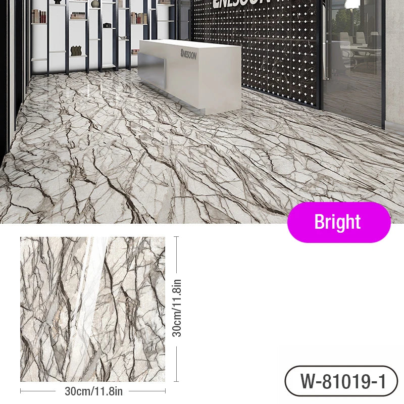 Simulated Marble Tile Floor Sticker PVC Waterproof Self-adhesive for Living room Toilet Kitchen Home Floor Decor 3d Wall sticker