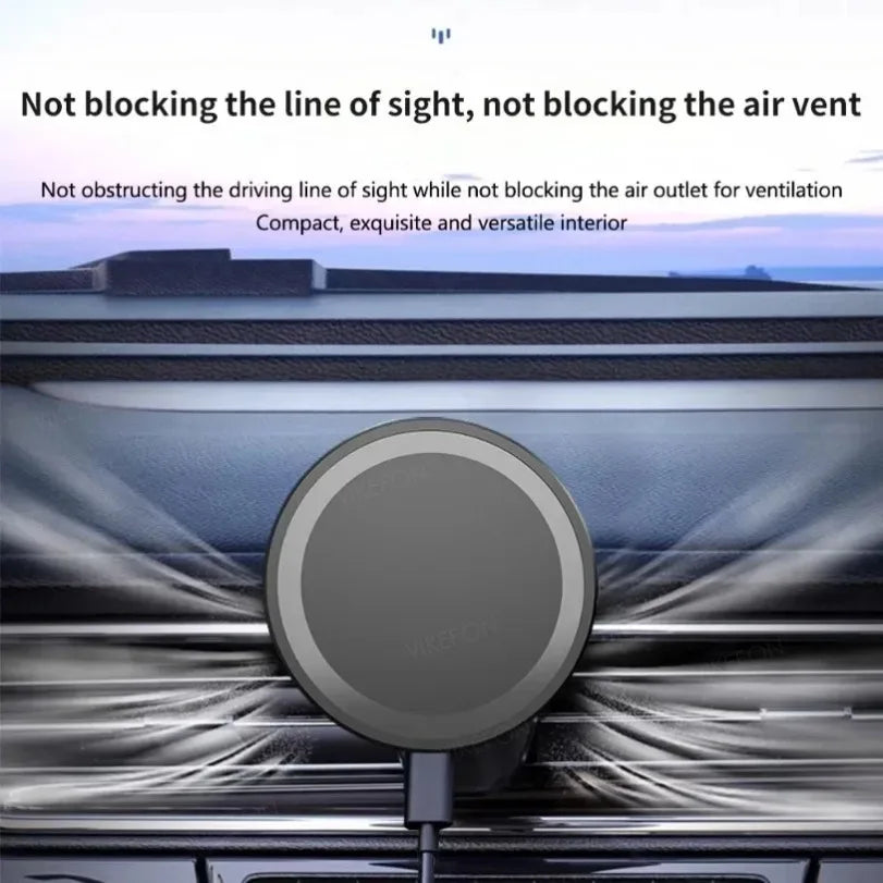 Magnetic Phone Wireless Charger Air Vent Holder For Magsafe iPhone 16 15 14 13 12 Pro Max Cellphone Fast Charging Bracket Stand