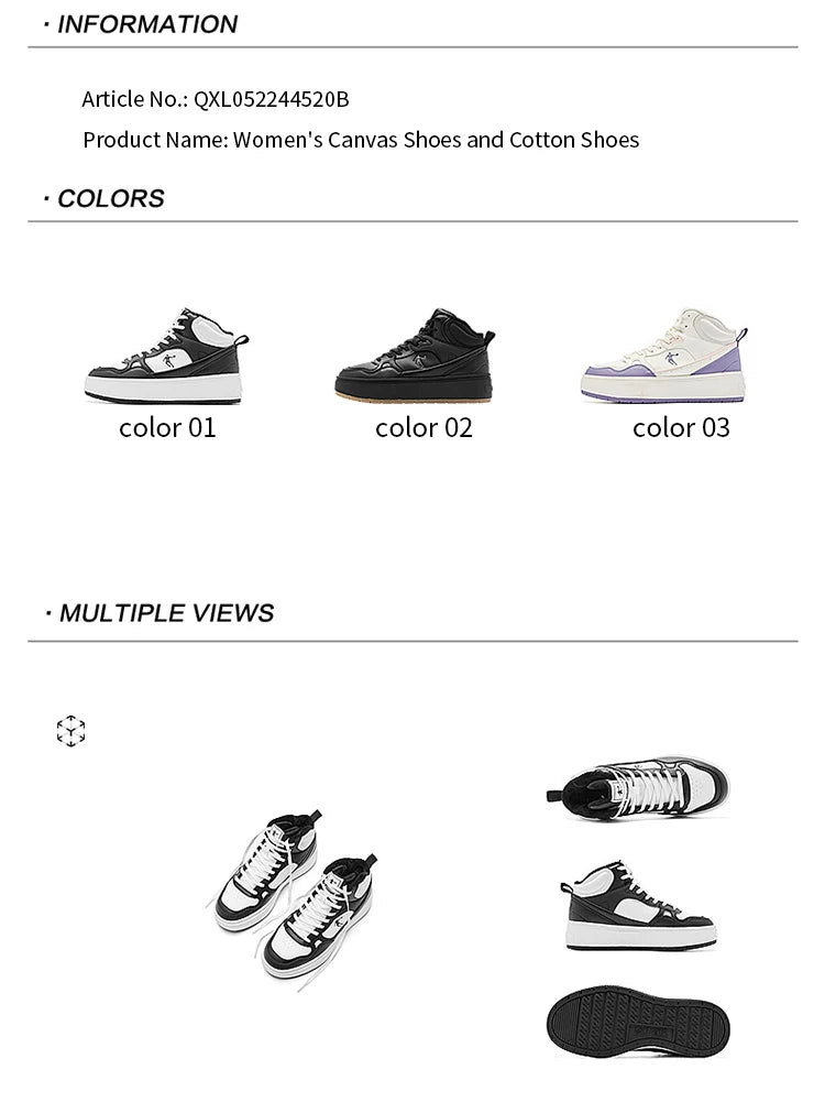 Giày Trượt Nữ QIAODAN 2025 - Cổ Điển Đen Trắng