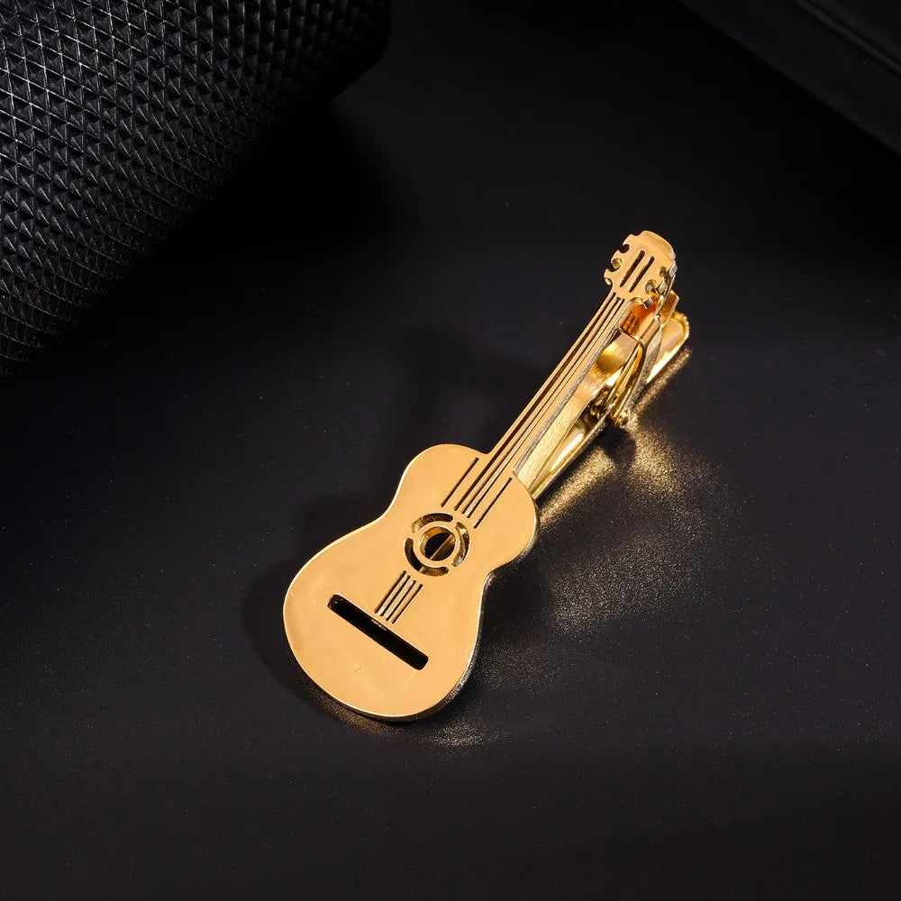 Kẹp Cà Vạt Guitar Nốt Nhạc Punk Titan Cá Tính