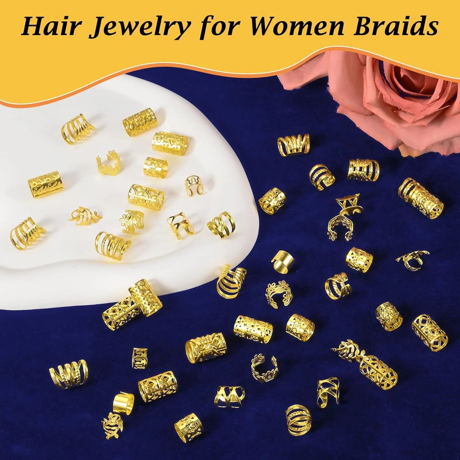 Vòng Tóc Vàng 100PCS - Phụ Kiện Tóc Nữ Đa Dạng