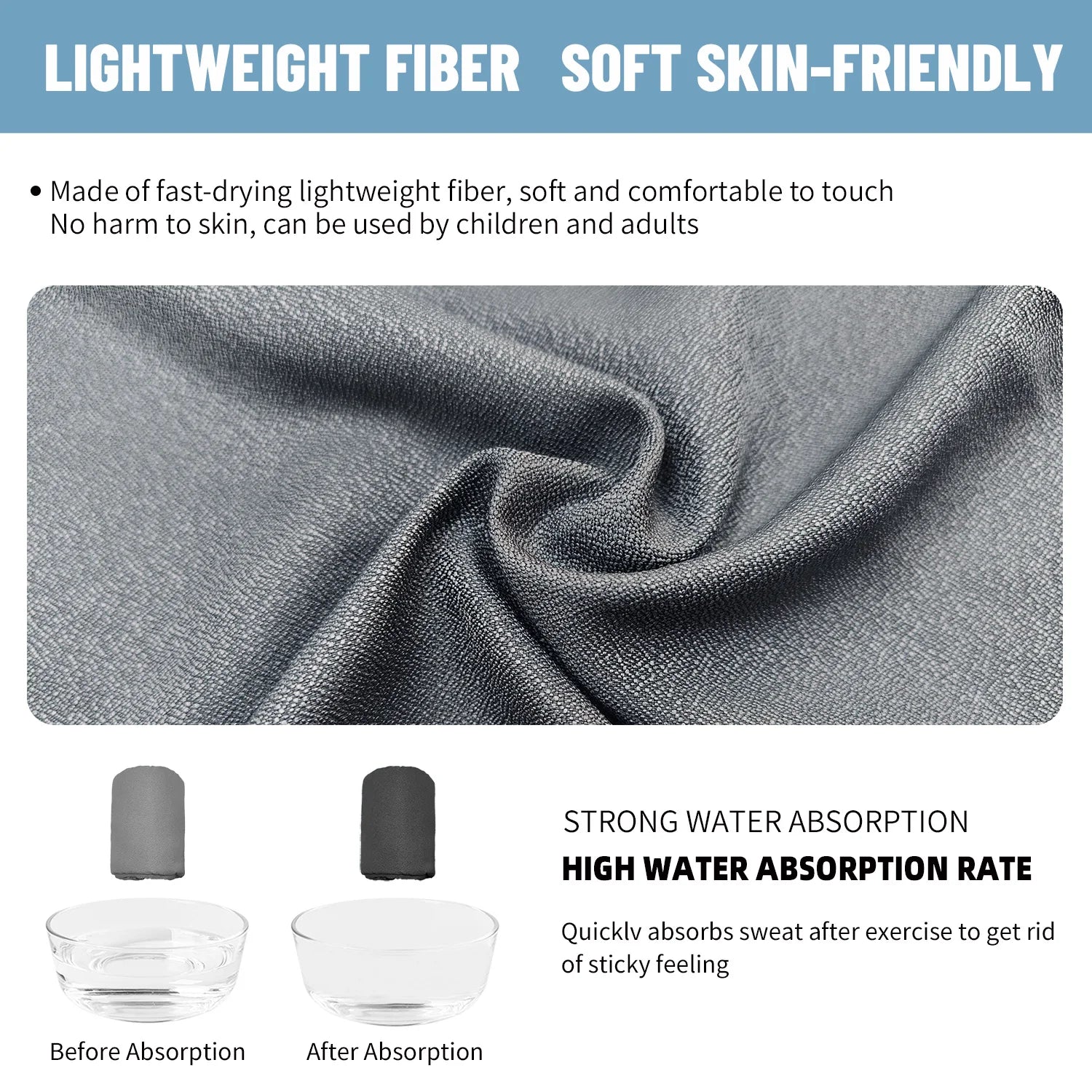 Microfiber Unisex One Lined Cooling Robe with Belt, Soft Lightweight and Super Absorbent, Friendly-Skin, Beach, Bathroom