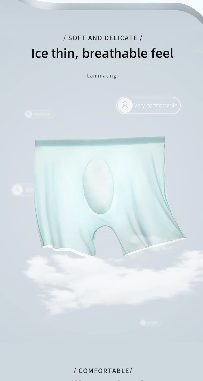 3D Ice Silk men's sports underwear, cool summer