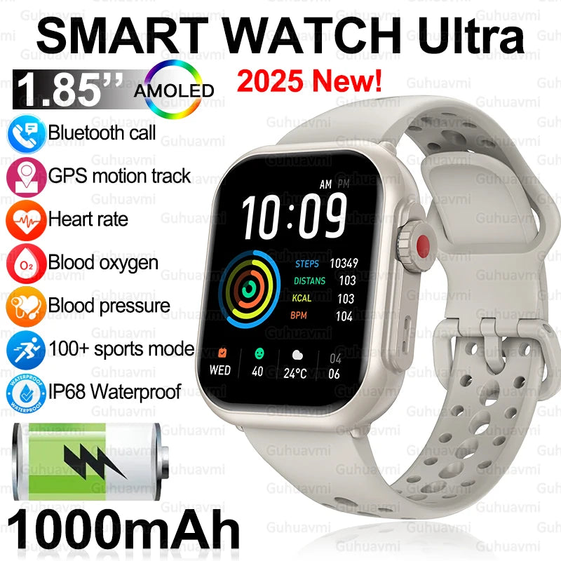 2025 AMOLED 1.85 IP68 Fashion Smart Watch